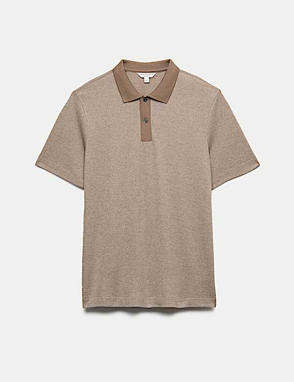 Pure Cotton Textured Polo Shirt - CA