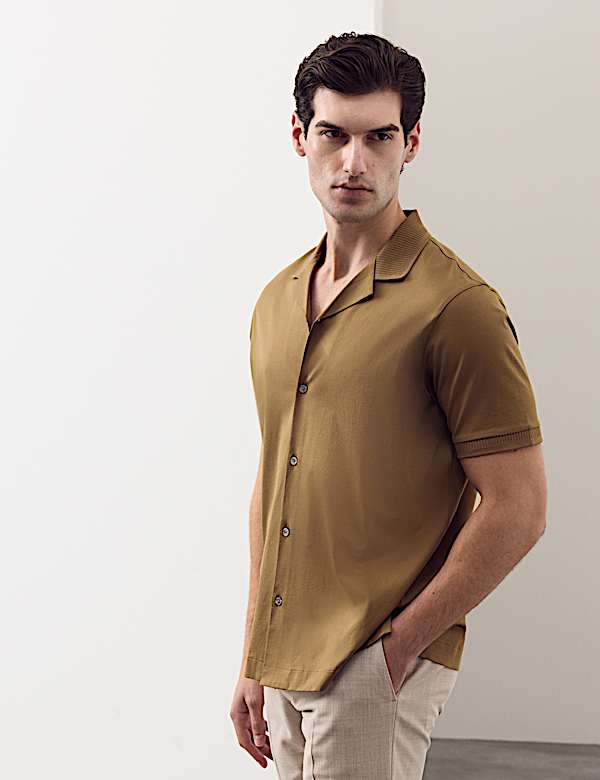 Regular Fit Pure Cotton Short Sleeve Shirt - GR