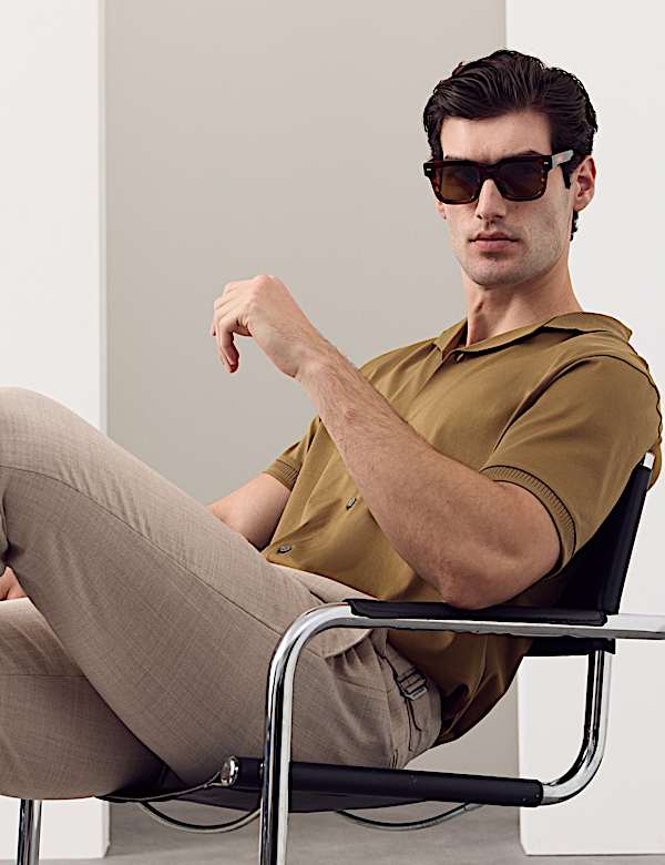 Regular Fit Pure Cotton Short Sleeve Shirt - GR