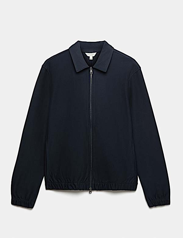 Pure Cotton Twill Zip Through Overshirt