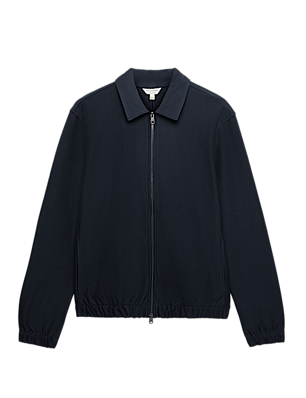 Pure Cotton Twill Zip Through Overshirt