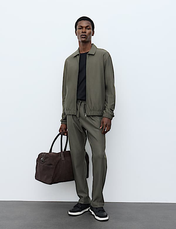 Pure Cotton Twill Zip Through Overshirt