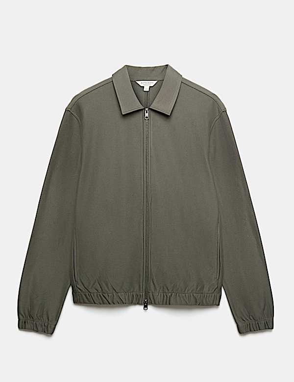 Pure Cotton Twill Zip Through Overshirt