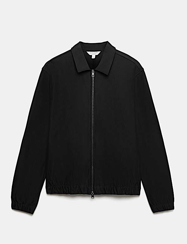 Pure Cotton Twill Zip Through Overshirt