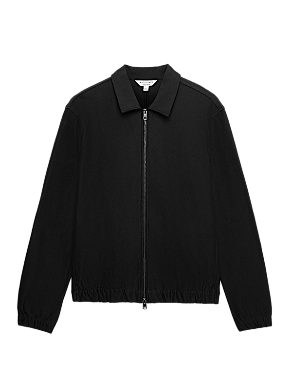 Pure Cotton Twill Zip Through Overshirt