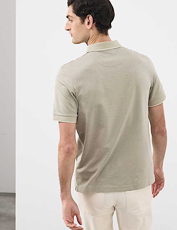 Pure Supima&reg; CottonJacquard Zip Up Polo Shirt