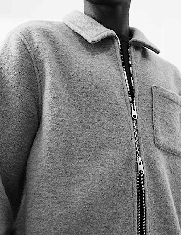 Rozpinana kurtka polarowa z mieszanki wełny - PL