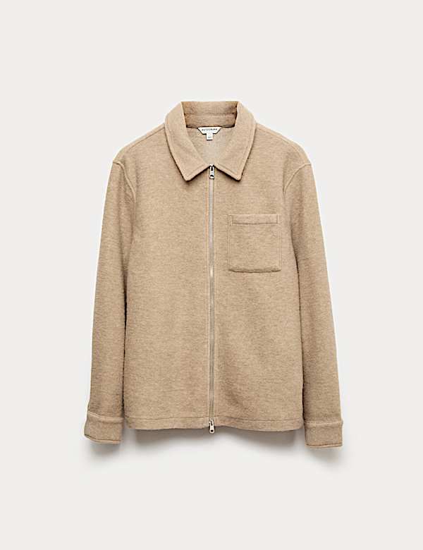 Rozpinana kurtka polarowa z mieszanki wełny - PL