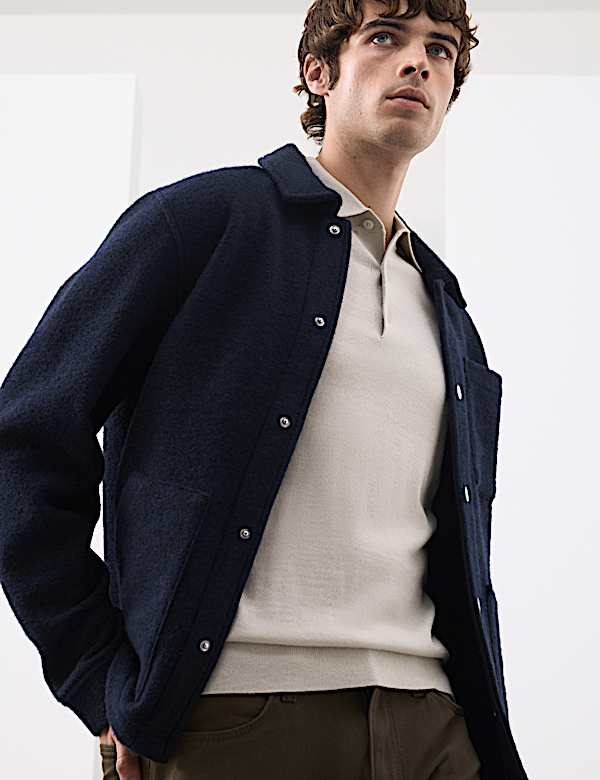 Wool Blend 3 Pocket Fleece Jacket