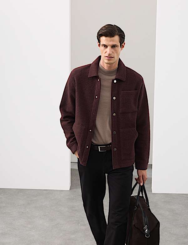 Wool Blend 3 Pocket Fleece Jacket - US