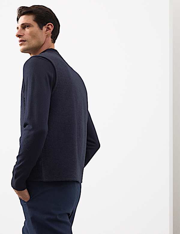 אפודת פליז מתערובת צמר בטקסטורה - IL