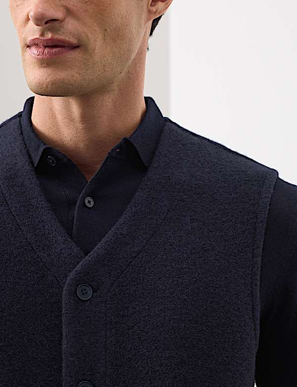 אפודת פליז מתערובת צמר בטקסטורה - IL