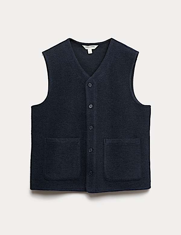 אפודת פליז מתערובת צמר בטקסטורה - IL