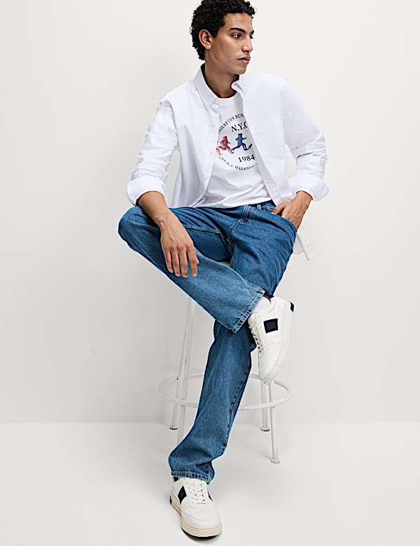 T-shirt με σχέδιο NYC running από 100% βαμβάκι - GR