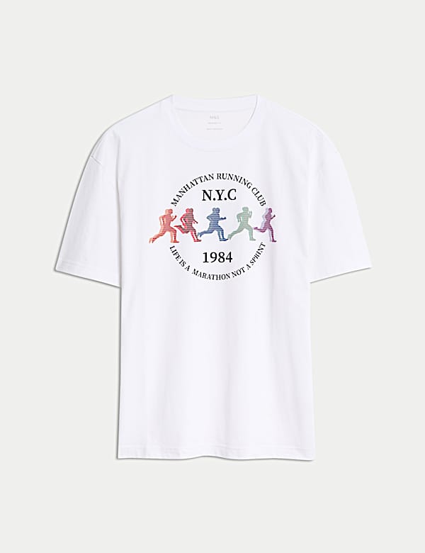 T-shirt με σχέδιο NYC running από 100% βαμβάκι - GR