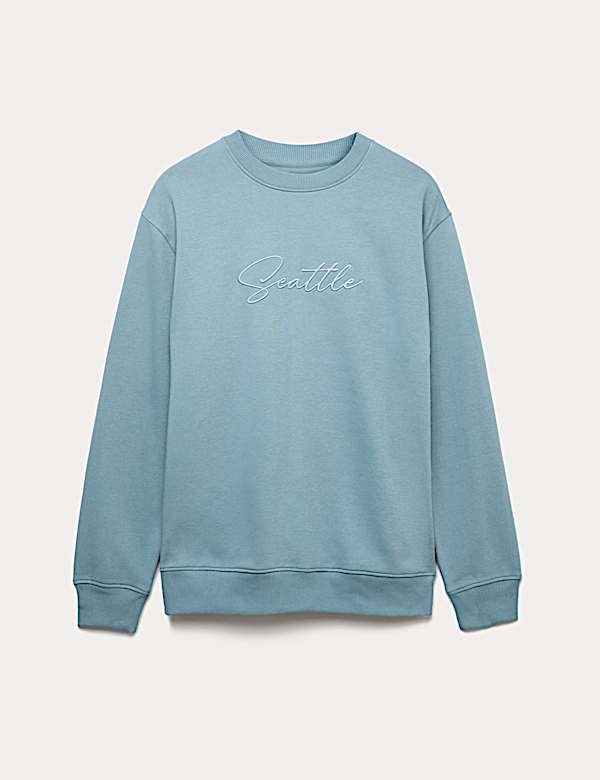 Sweat en coton à motif brodé - FR