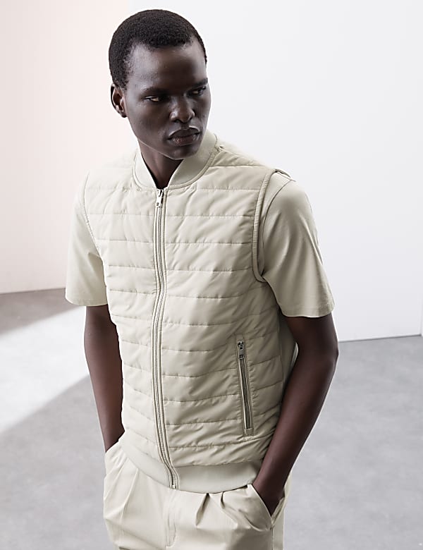 Cotton Rich Zip Up Quilted Gilet with Stormwear™ - VN