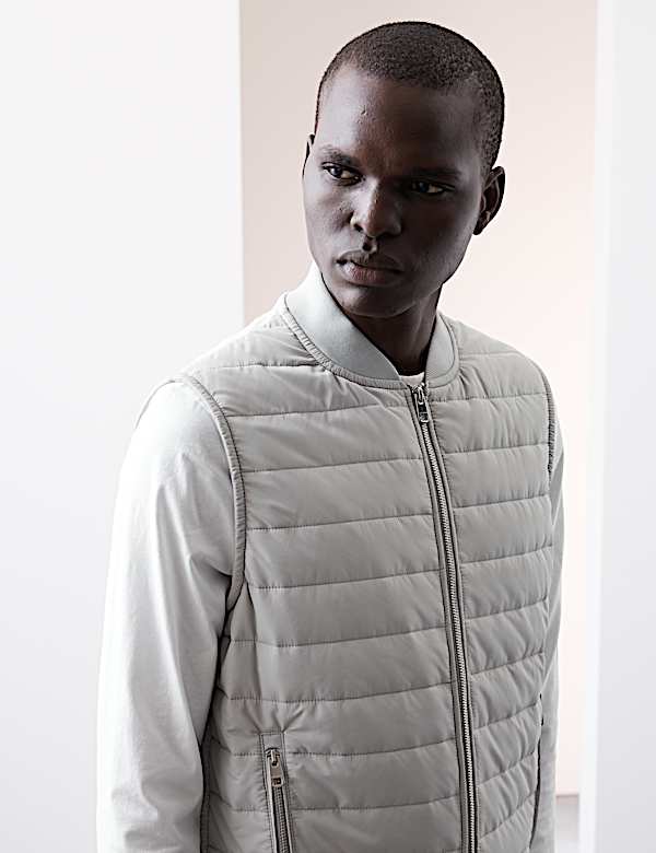 Cotton Rich Zip Up Quilted Gilet with Stormwear&trade; - US