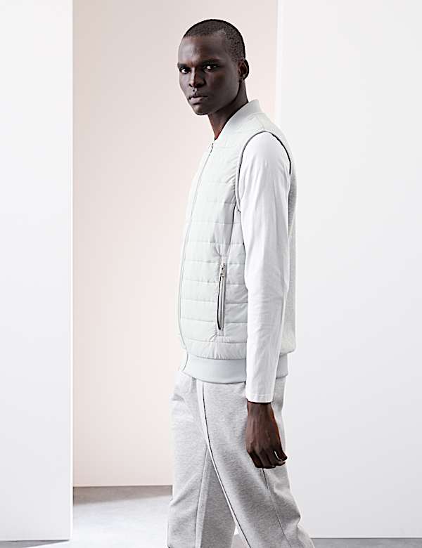 Cotton Rich Zip Up Quilted Gilet with Stormwear&trade; - US