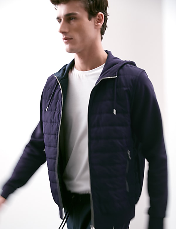 Cotton Rich Zip Up Hooded Jacket with Stormwear™ - CN