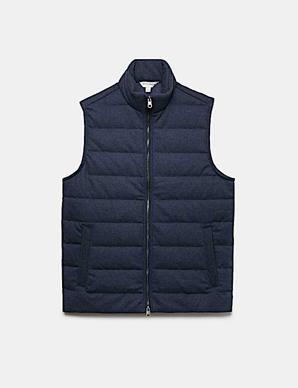 Padded Hybrid Zip Up Gilet with Wool - RO