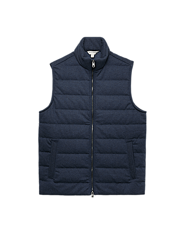 Padded Hybrid Zip Up Gilet with Wool