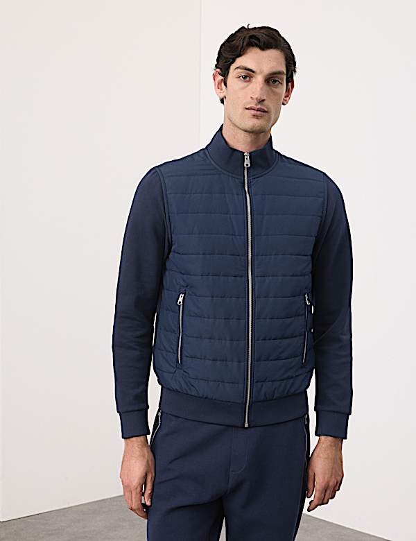 Cotton Rich Zip Up Quilted Jacket - JP