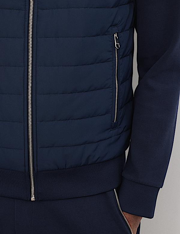 Cotton Rich Zip Up Quilted Jacket