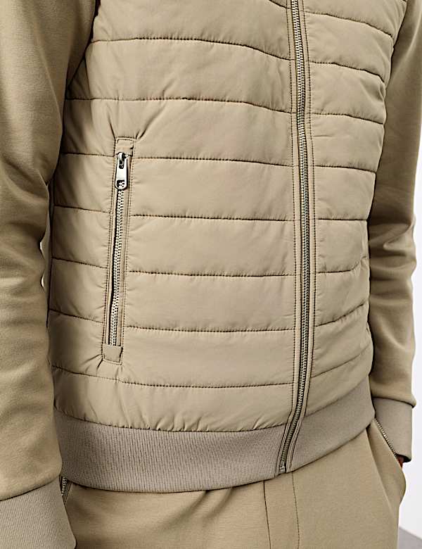 Cotton Rich Zip Up Quilted Jacket