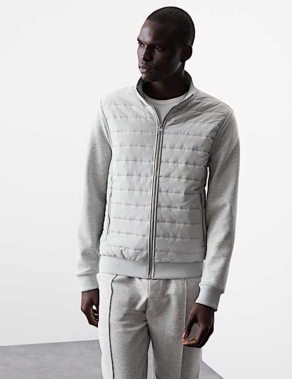 Cotton Rich Zip Up Quilted Jacket - US