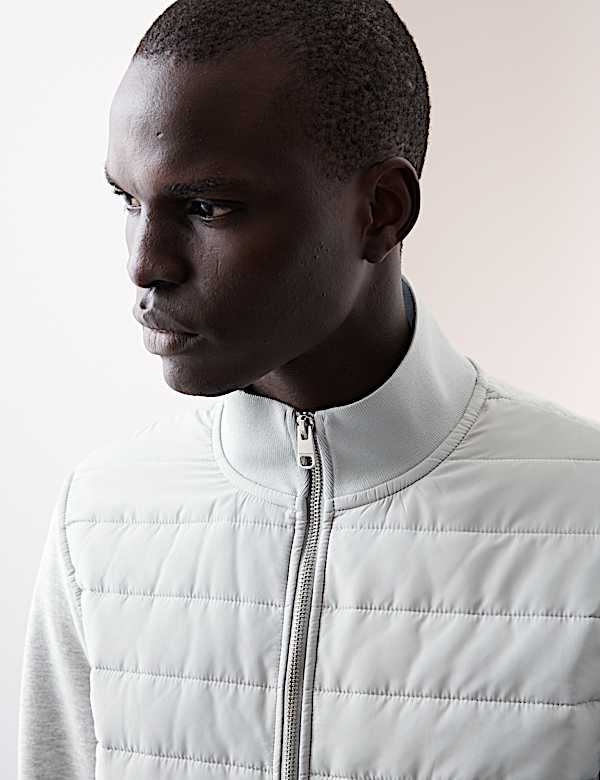 Cotton Rich Zip Up Quilted Jacket - US