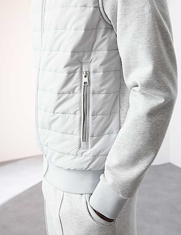 Cotton Rich Zip Up Quilted Jacket - US