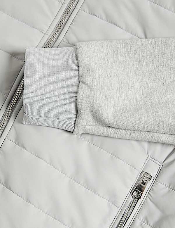 Cotton Rich Zip Up Quilted Jacket - US