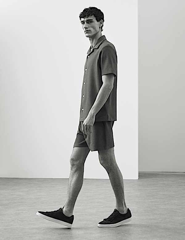 Regular Fit Cotton Blend Textured Shirt