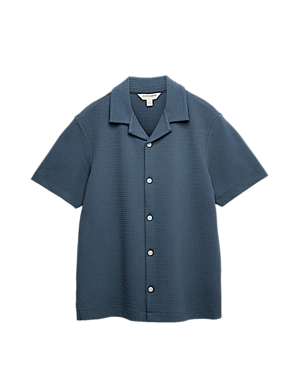 Regular Fit Cotton Blend Textured Shirt