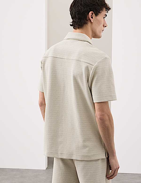 Regular Fit Cotton Blend Textured Shirt