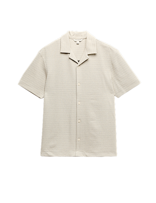 Regular Fit Cotton Blend Textured Shirt