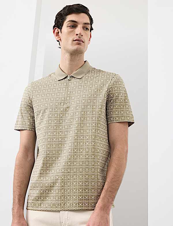 Pure Supima&reg; Cotton Geometric Polo Shirt