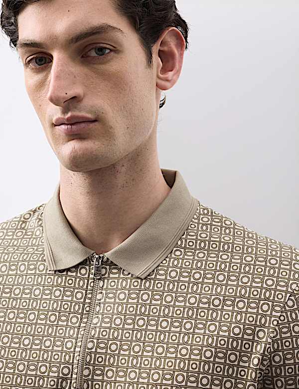 Pure Supima&reg; Cotton Geometric Polo Shirt