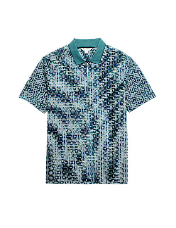Pure Supima&reg; Cotton Geometric Polo Shirt
