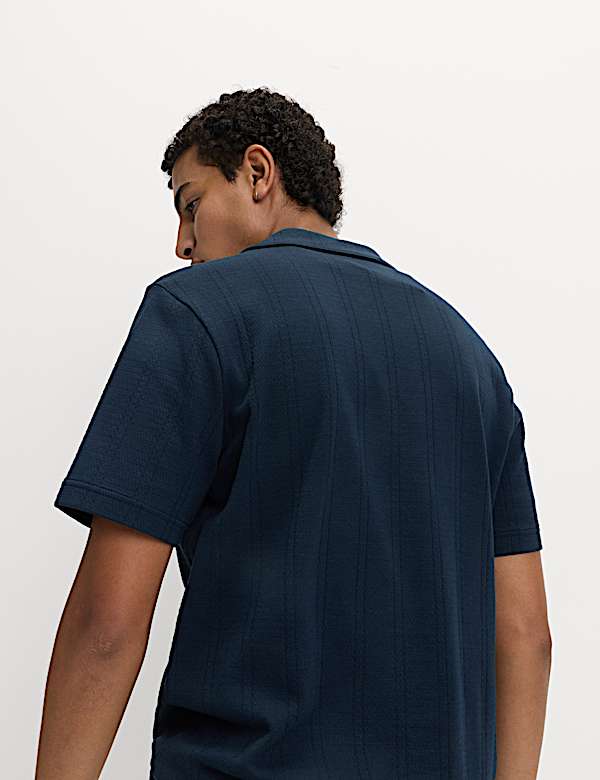 חולצת פולו עם צווארון מחויט מכותנה טהורה - IL