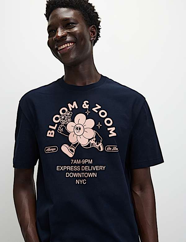 T-Shirt aus reiner Baumwolle mit „NYC Florist“-Lettering - AT