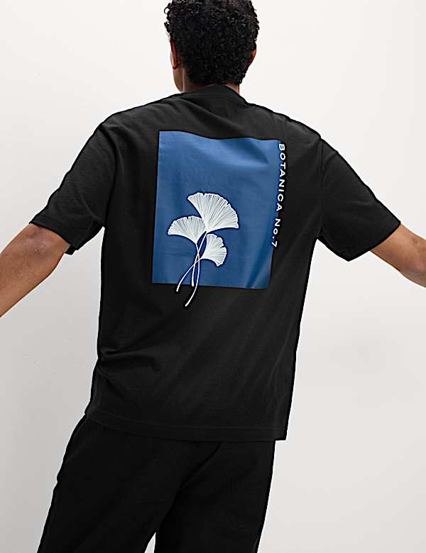 Pure Cotton Botanical Graphic T-Shirt - DE