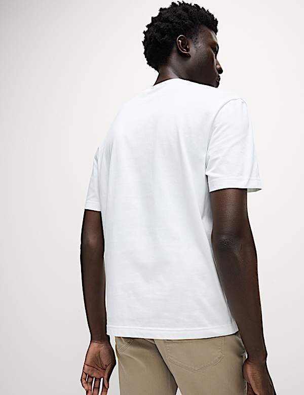 T-Shirt aus reiner Baumwolle mit Blumen-Grafik - AT