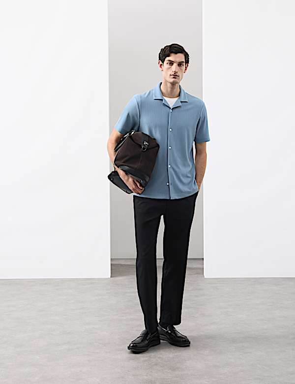 Regular Fit Textured Short Sleeve Shirt - GR