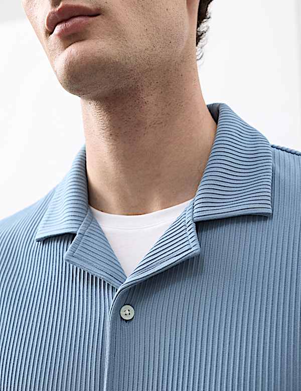 Regular Fit Textured Short Sleeve Shirt - GR