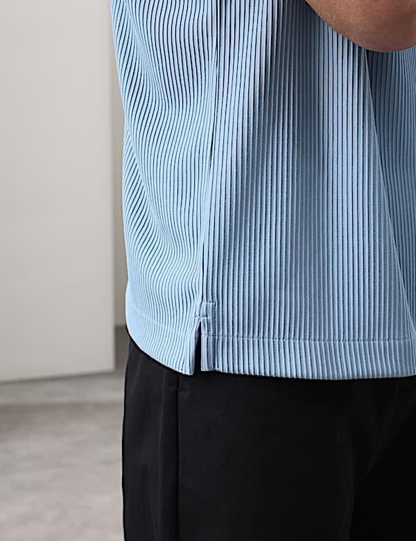 Regular Fit Textured Short Sleeve Shirt - GR
