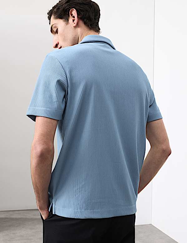 Regular Fit Textured Short Sleeve Shirt - GR