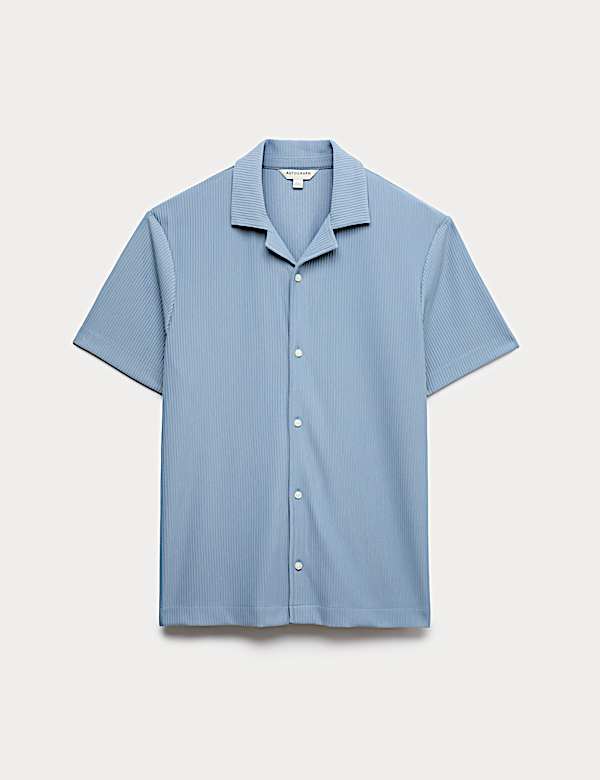 Regular Fit Textured Short Sleeve Shirt - GR