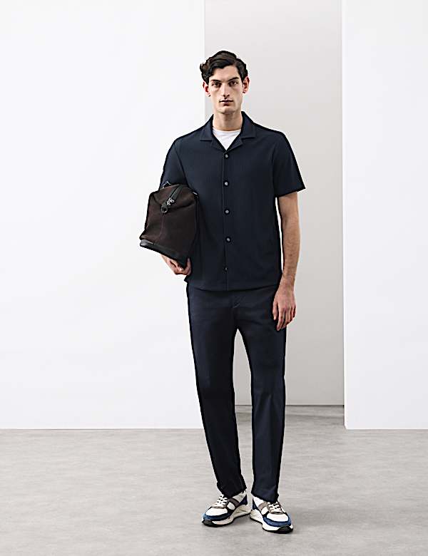 Regular Fit Textured Short Sleeve Shirt - AT